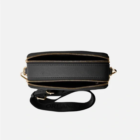 Valentino Orlandi Crossbody Camera Bag with Guitar Strap in Black NWT - Picture 4 of 7